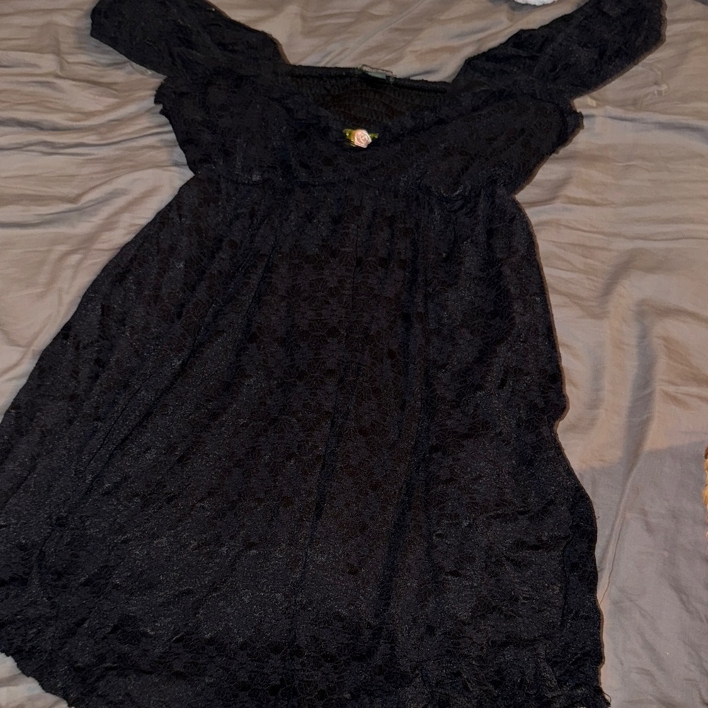 Wild Fable Black Textured Skirt